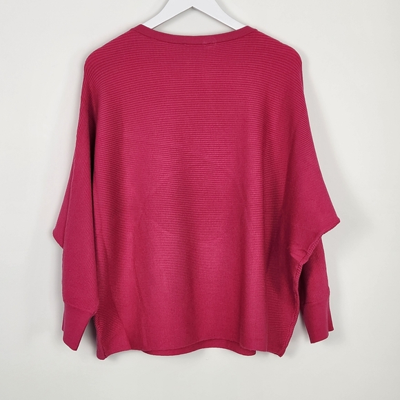 Tahari Women's Size 2X Bright Fuchsia Pullover Long Sleeve Button Trim Sweater - Picture 9 of 9